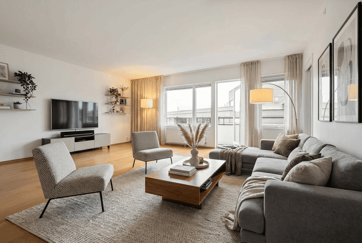 Nachher - Gestagter Raum